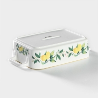 Форма для выпечки из жаропрочной керамики прямоугольная Доляна &laquo;Лимон&raquo;, 27&times;15 см, цвет белый