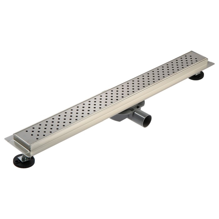 Трап ZEIN, c флaнцeм свободного вращения 360&deg;, 7х70 см, d=40/50 мм, нерж. сталь, сатин