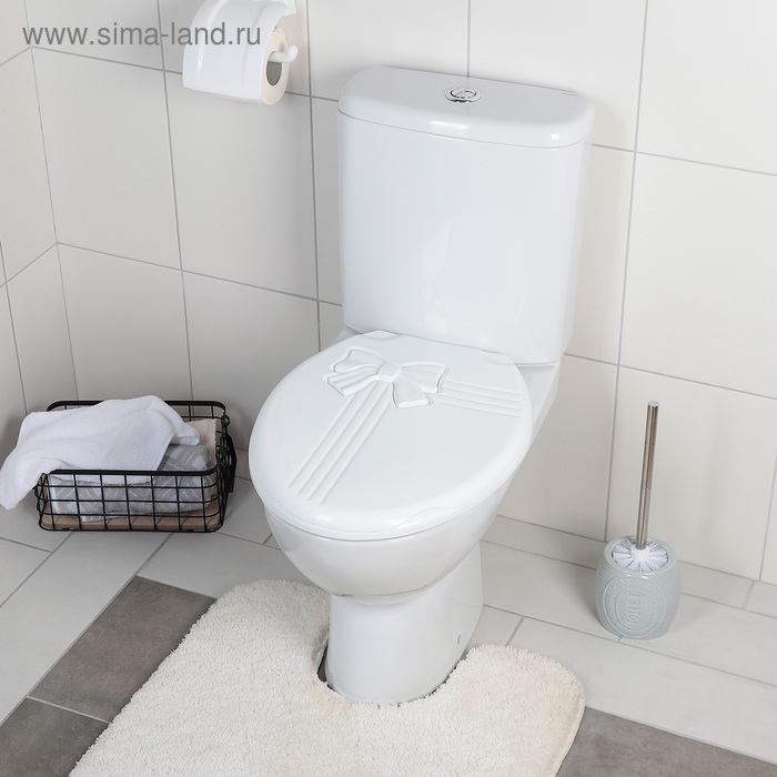 Сиденье для унитаза с крышкой &laquo;Комфорт Люкс&raquo;, 44,5&times;37 см, белое