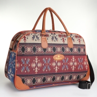 Сумка дорожная женская, 2 отдела на молниях, длинный ремень, цвет разноцветный/коричневый Сумка дорожная женская, 2 отдела на молниях, длинный ремень, цвет разноцветный/коричневый