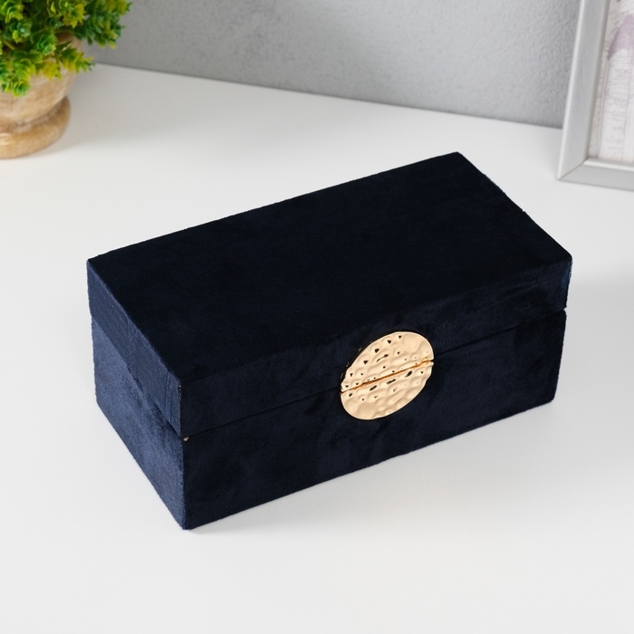 Шкатулка текстиль Шкатулка текстиль "Ядро" синяя 12х25х7,8 см