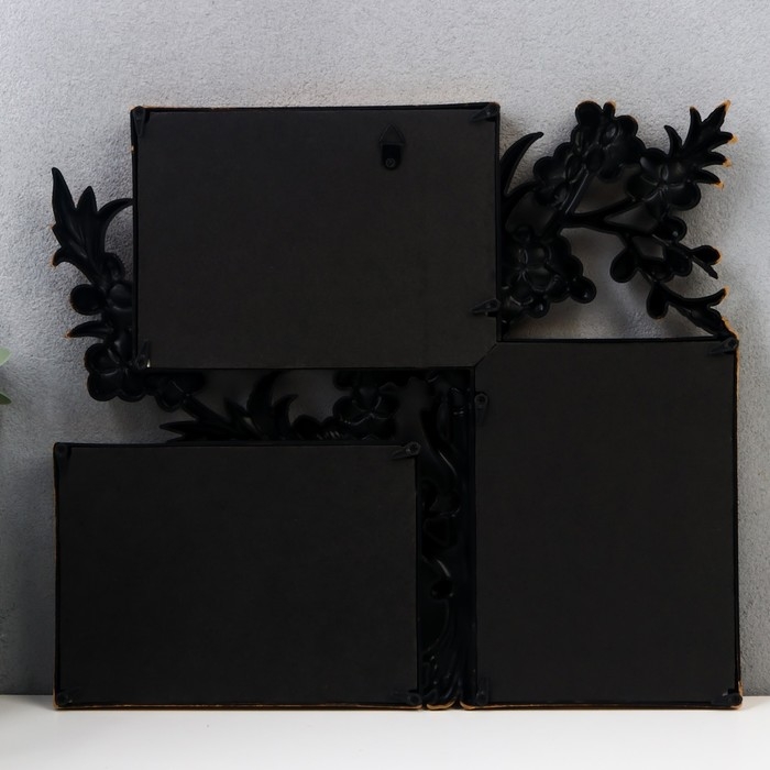 Фоторамка пластик на 3 фото 10х15 см Фоторамка пластик на 3 фото 10х15 см "Цветущая вишня" золото 33х29 см