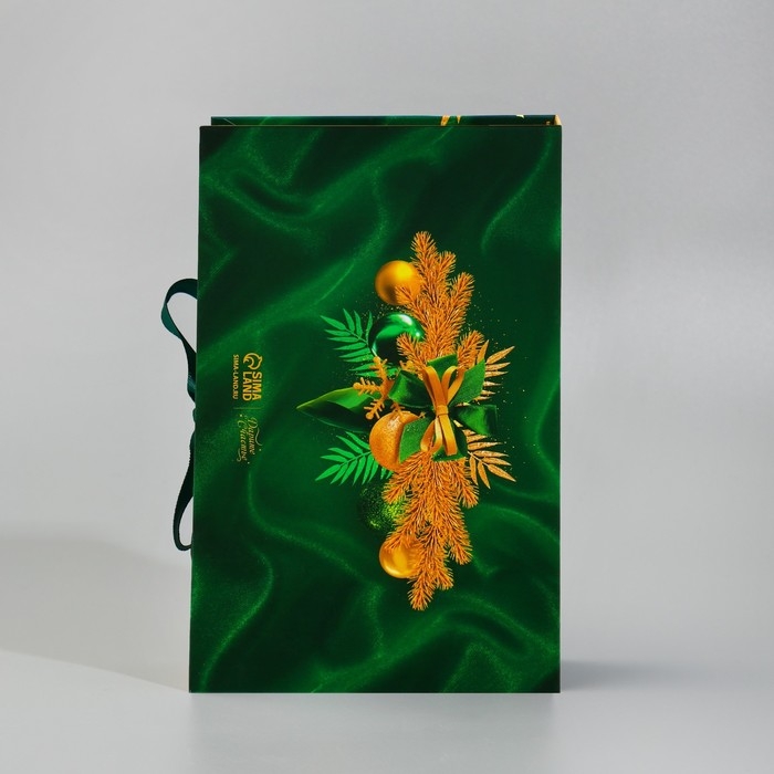 Коробка‒книга &laquo;С Новым Годом!&raquo;, изумрудная, 20 х 12.5 х 5 см, Новый год
