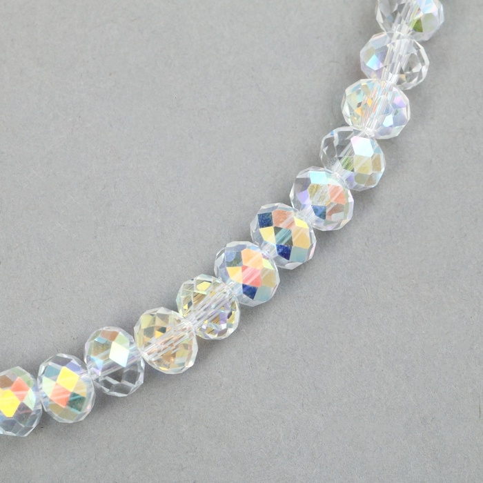 Бусины из стекла, набор 72 шт., размер 1 шт. &mdash; 8 мм, цвет белый