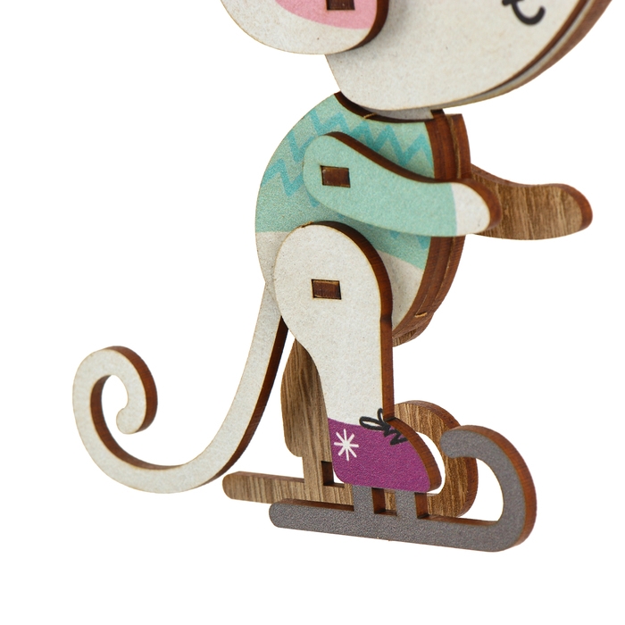 Ёлочная игрушка - подвеска деревянная сборная «Новый год! Мышонок» Ёлочная игрушка - подвеска деревянная сборная «Новый год! Мышонок»