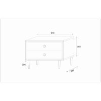 Тумба прикроватная Астория 2, 510х380х530, Белый/ Белый МДФ 19мм