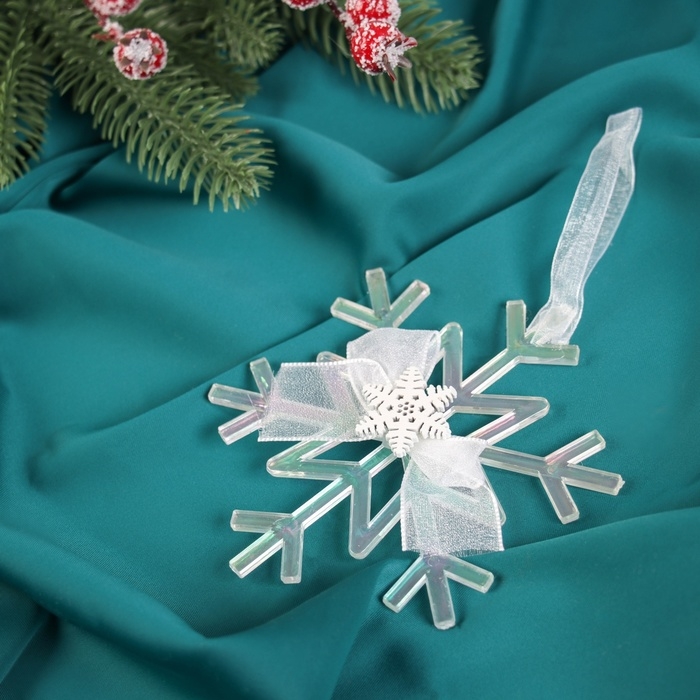 Украшение ёлочное "Снежинка зеркальная" 12х10 см