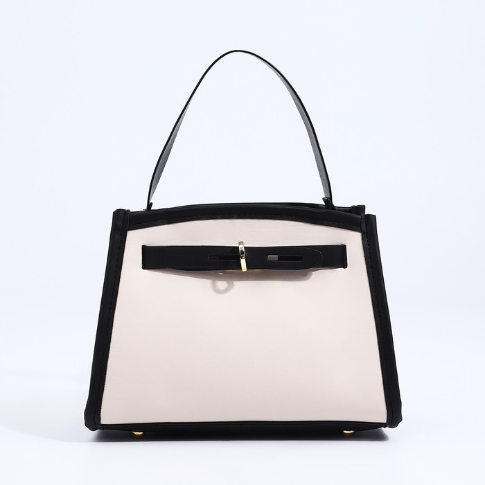 Сумка кросс-боди на молнии, цвет белый/чёрный