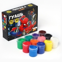Гуашь 12 цветов по 20 мл, Человек-паук Гуашь 12 цветов по 20 мл, Человек-паук