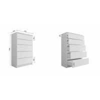 Комод Мори, 704х404х1120, Белый