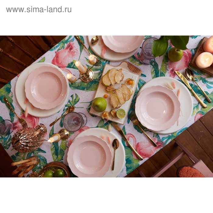 Скатерть "Доляна" Tropical kitchen 180х144 см, 100% хлопок, 164 г/м2