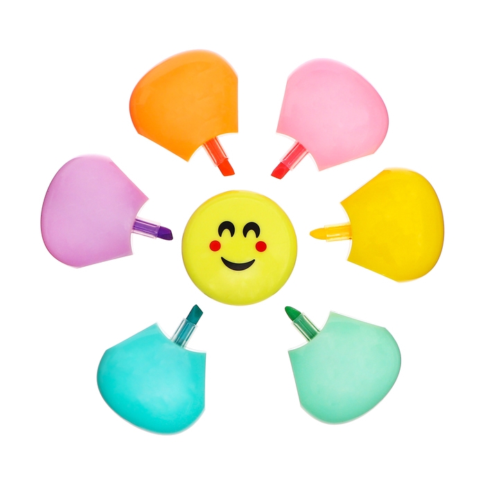 Набор маркеров текстовыделителей 6 цветов, Цветок, в пакете Набор маркеров текстовыделителей 6 цветов, Цветок, в пакете