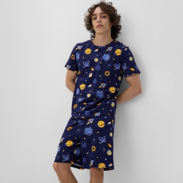 Пижама мужская (футболка и шорты) KAFTAN Space, р-р 52 Пижама мужская (футболка и шорты) KAFTAN Space, р-р 52