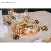 Тортовница с крышкой-клош, 31,5&times;23 см, цвет металла золотой