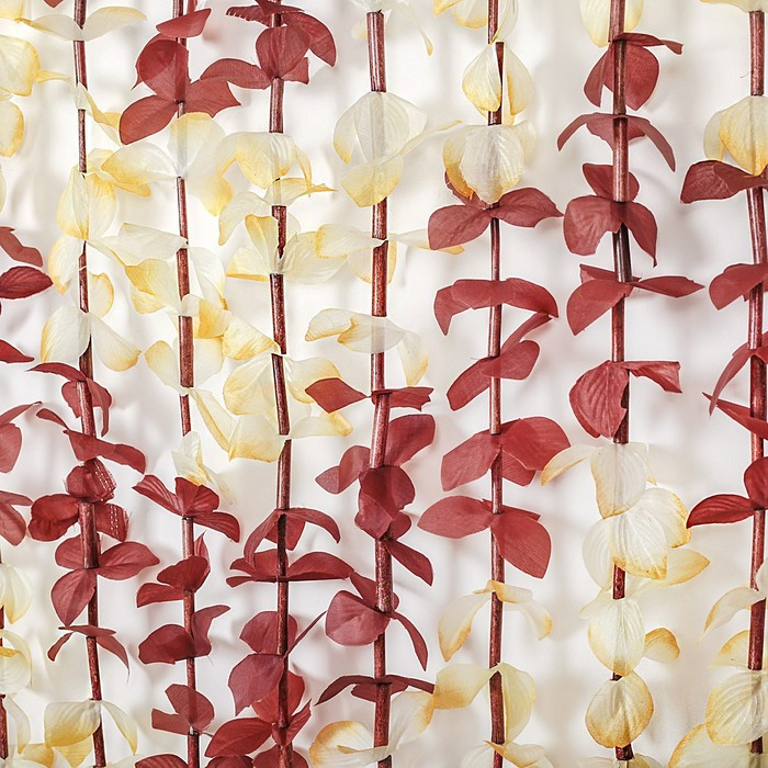 Занавеска декоративная &laquo;Листики&raquo;, 90&times;168 см, 12 нитей, зигзаг, цвет кофейный