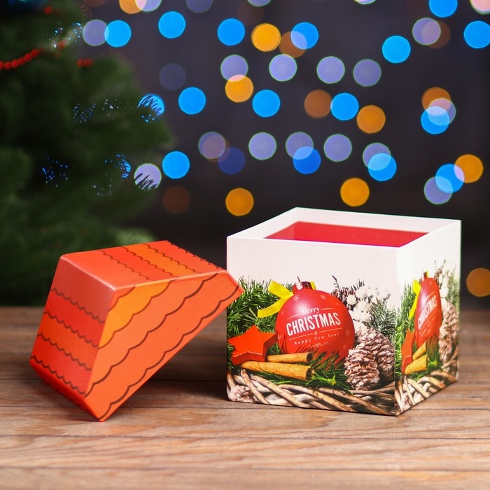 Набор коробок 4 в 1 Набор коробок 4 в 1 "Новогодний дом" 15 х 15 х 18 - 10,5 х 10,5 х 13,2 см