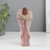 Сувенир полистоун "Девушка-ангел с золотым венком" темно-красный 2,7х6,5х14,7 см