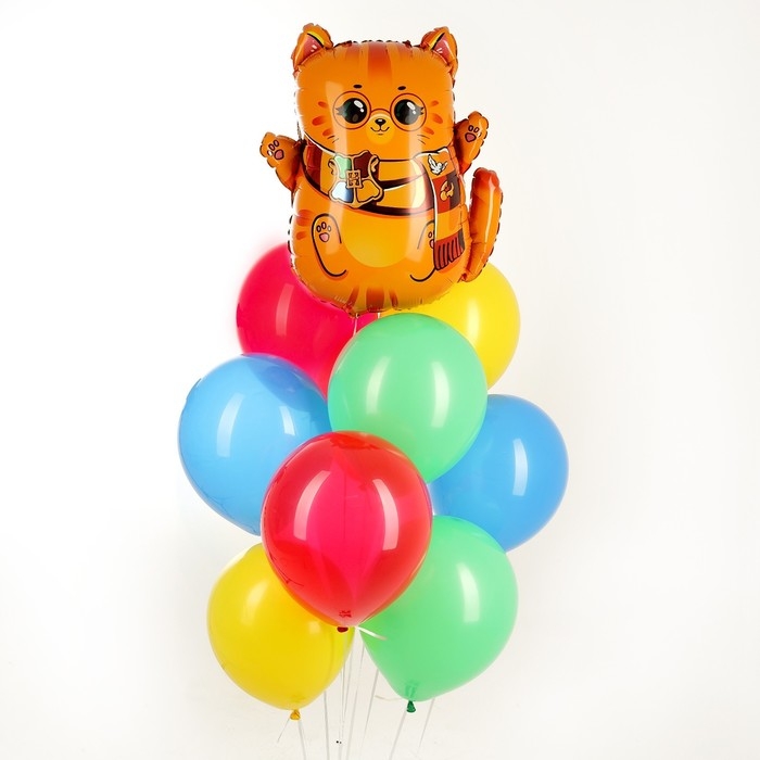 Набор воздушных шаров «Котик-волшебник», фольга, латекс, 9 шт. Набор воздушных шаров «Котик-волшебник», фольга, латекс, 9 шт.