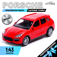 Машина металлическая PORSCHE CAYENNE TURBO, 1:43, цвет красный Машина металлическая PORSCHE CAYENNE TURBO, 1:43, цвет красный