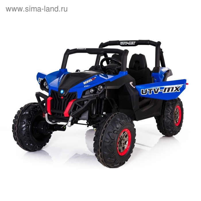 Электромобиль &laquo;БАГГИ&raquo;, полный привод 4WD, кожаное сиденье, цвет синий