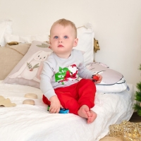 Комплект: джемпер и брюки Крошка Я &laquo;Мой первый НГ&raquo;, рост 80-86 см, цвет красный/серый