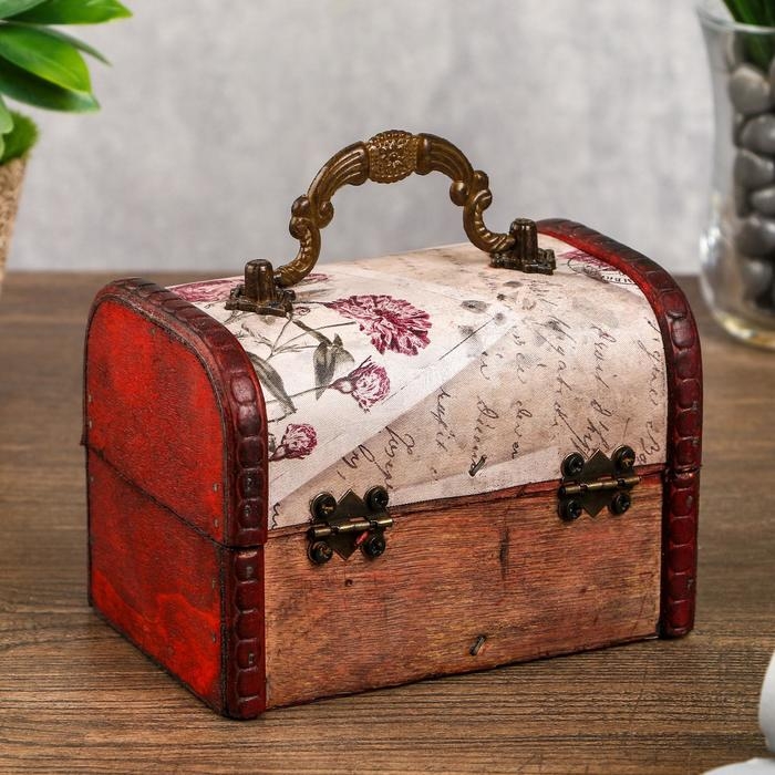 Шкатулка дерево сундучок Шкатулка дерево сундучок "Письма из далека" 12х9х8,5 см