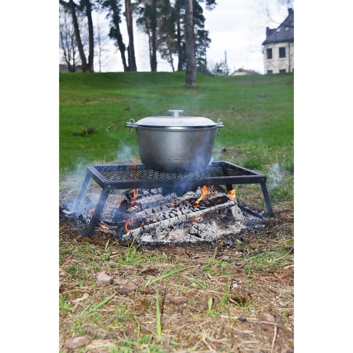 Решетка-подставка для костра, черная, толщина металла 2 мм, 55 х 33 х 18 см Решетка-подставка для костра, черная, толщина металла 2 мм, 55 х 33 х 18 см