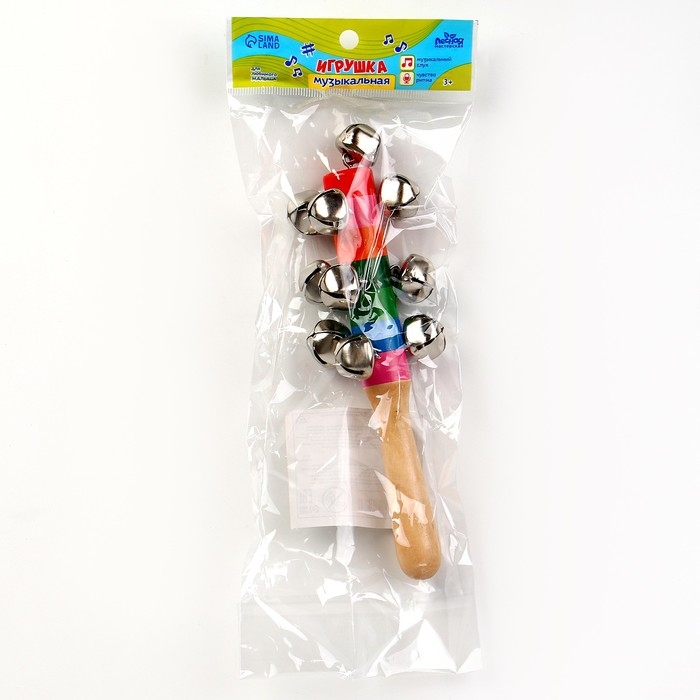 Деревянная музыкальная игрушка «Бубенцы радуга», 18 см Деревянная музыкальная игрушка «Бубенцы радуга», 18 см