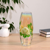 Ваза FLORA 'Белая роза' (дымка) d-8см 11,5х26 см МИКС Ваза FLORA 'Белая роза' (дымка) d-8см 11,5х26 см МИКС