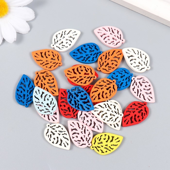 Декор для творчества дерево Декор для творчества дерево "Листик" набор 25 шт 2,5х1,7 см