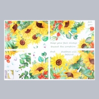 Наклейка пластик интерьерная цветная "Подсолнухи и барабарис" 60х90 см