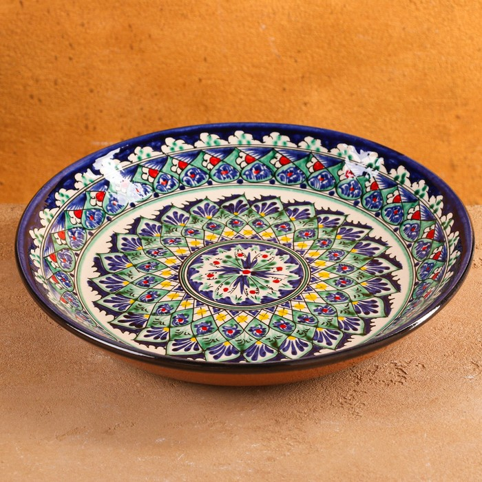 Ляган Риштанская Керамика Ляган Риштанская Керамика "Узоры", 25 см, синий