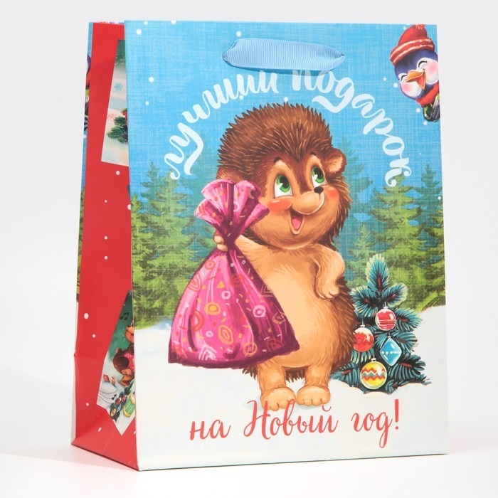 Пакет подарочный новогодний ламинированный &laquo;Лучший подарок&raquo;, MS 18 х 23 х 10 см, Новый год