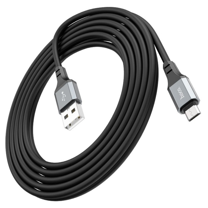 Кабель Hoco X92, MicroUSB - USB, 2.4 А, 3 м, оплётка силикон, чёрный Кабель Hoco X92, MicroUSB - USB, 2.4 А, 3 м, оплётка силикон, чёрный