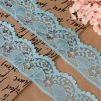 Кружево капроновое, 40 мм &times; 10 &plusmn; 1 м, цвет голубой