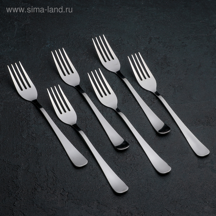 Вилка столовая &laquo;Росинка&raquo;, длина 20 см, толщина 1,8 мм, цвет серебряный