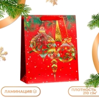 Новый год. Пакет подарочный "Новогодний привет ",люкс 26 х 32 х 12 см.