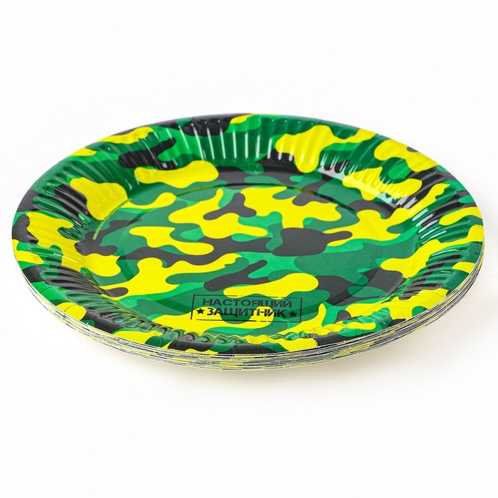 Набор посуды одноразовый «Военный», 12 стаканов, 12 тарелок Набор посуды одноразовый «Военный», 12 стаканов, 12 тарелок