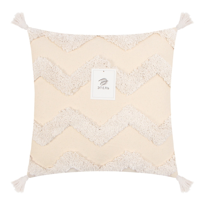 Наволочка декоративная &laquo;Этель&raquo; Бохо, 45х45 см, цвет молочный, 100% хлопок