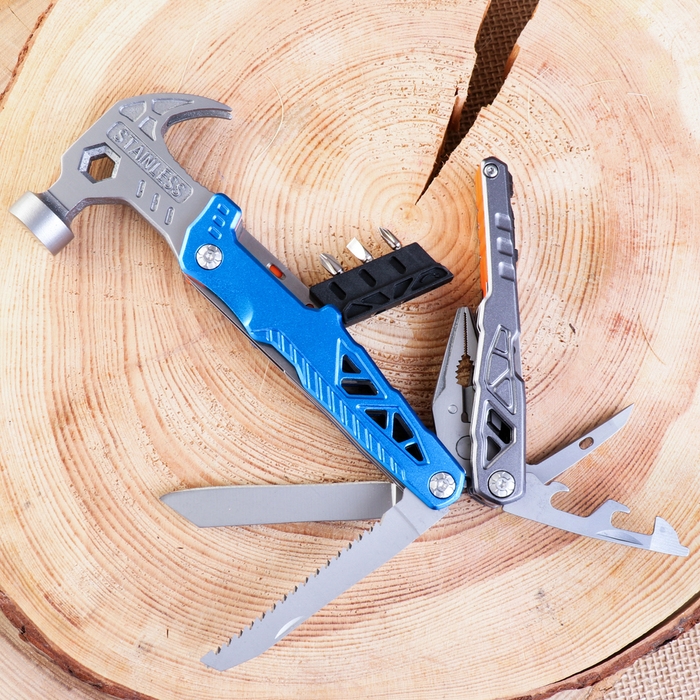 Мультитул 13в1 с плоскогубцами и молотком, синий Мультитул 13в1 с плоскогубцами и молотком, синий