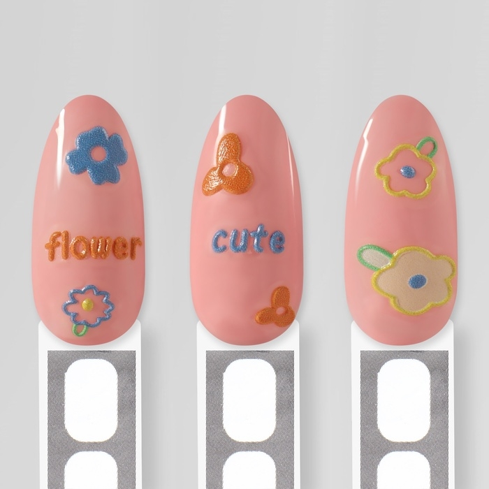 Наклейки для ногтей «Cute flowers», объёмные, разноцветные Наклейки для ногтей «Cute flowers», объёмные, разноцветные