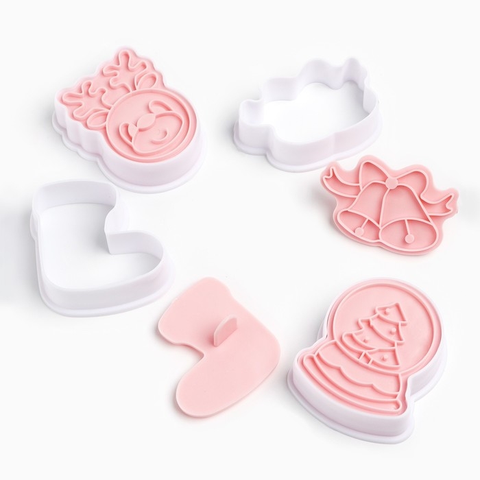 Новый год. Набор форм для печенья &laquo;Леденцы&raquo;, пластик, 4 шт