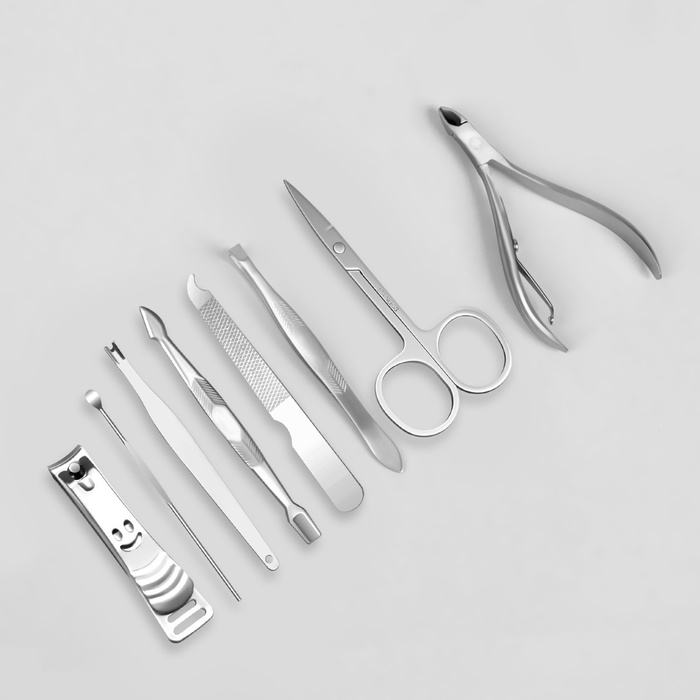 Набор маникюрный &laquo;Metallic&raquo;, 8 предметов, в футляре, цвет розовый