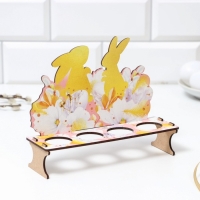 Подставка на 4 яйца &laquo;Кролики&raquo;, 19,6 х 16 х 6 см.
