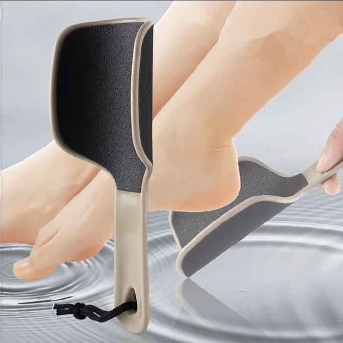 Пилка для ног, эргономичная, наждачная, двусторонняя, 20,5 см, цвет &laquo;слоновая кость&raquo;