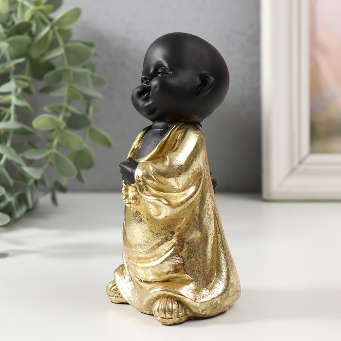 Сувенир полистоун Сувенир полистоун "Маленький Будда в золотом. Радость" МИКС 6х5,6х13 см