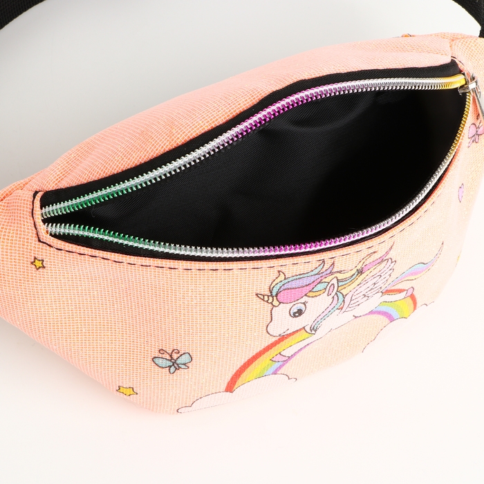 Сумка поясная детская на молнии &laquo;Выбражулька&raquo;, цвет коралловый