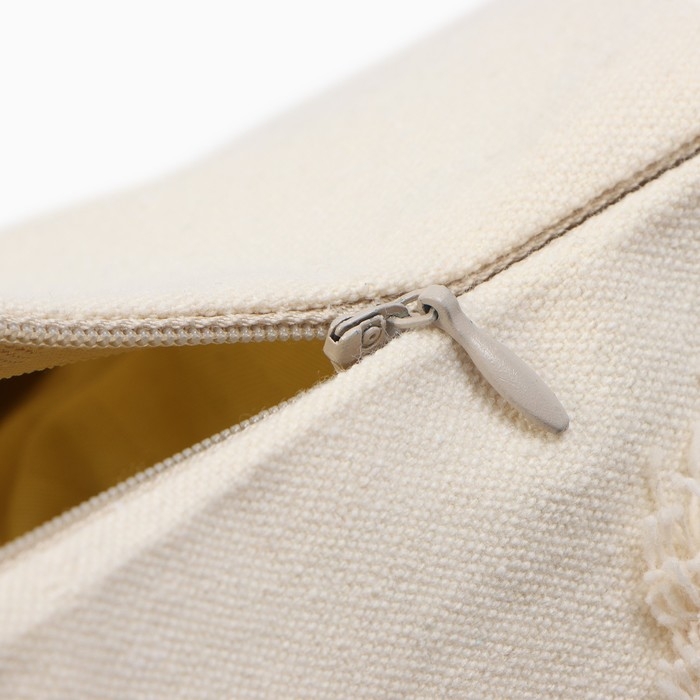 Наволочка декоративная &laquo;Этель&raquo; Бохо, 45х45 см, цвет молочный, 100% хлопок