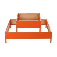 Клумба оцинкованная, 2 яруса, 50 &times; 50 см, 100 &times; 100 см, оранжевая, &laquo;Квадро&raquo;, Greengo