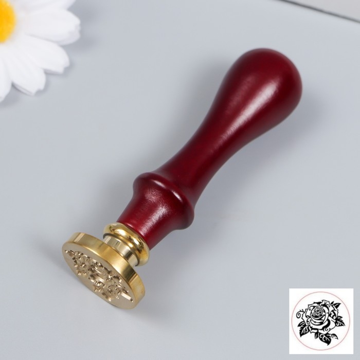 Сургучный набор Сургучный набор "Крупная роза" печать, ручка, ложка, воск - 3 цвета, свеча 3,5х11х23 см